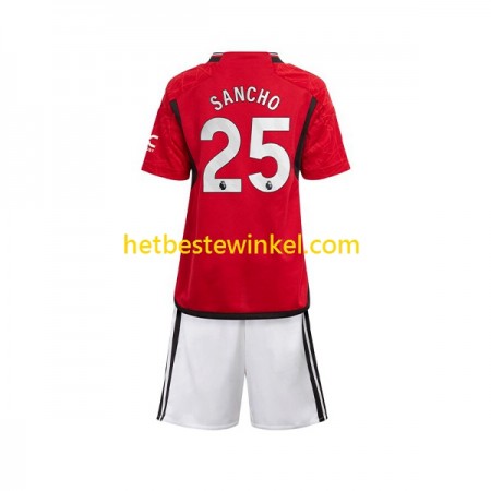 Manchester United Sancho 25 Voetbalshirts Kind Thuis 2023-24